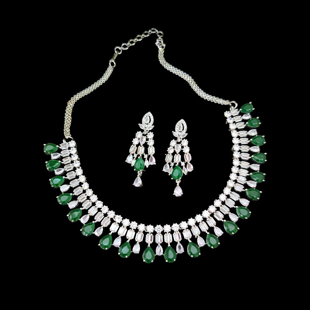 American Diamond Necklace Set -SN-260 - Image 3
